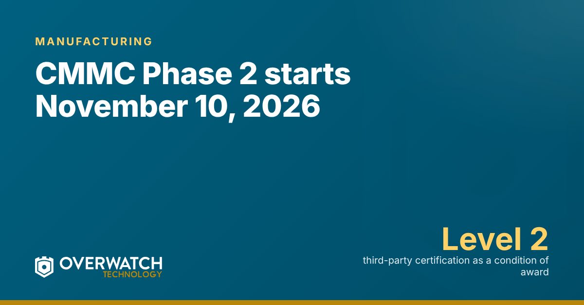 CMMC Phase 2 starts November 10, 2026